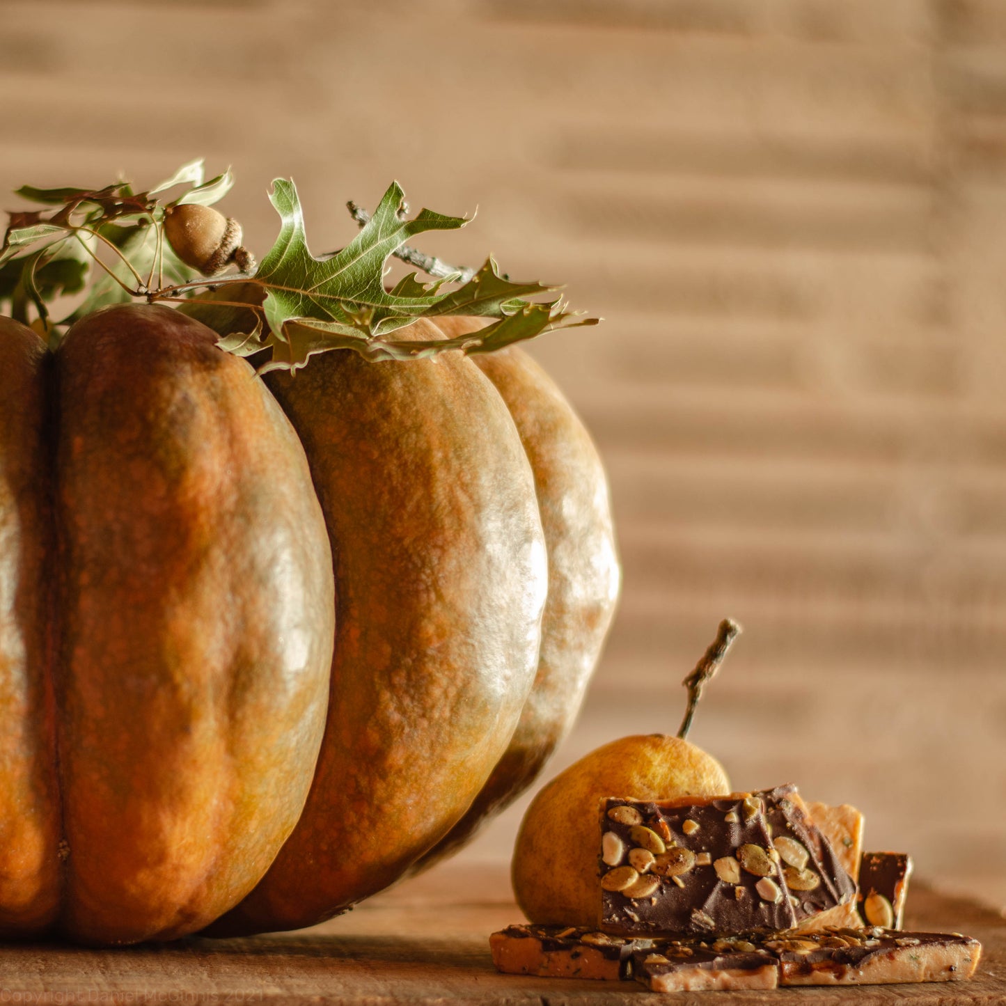 Bushwacker Toffee - Semi-sweet Chocolate, Pumpkin Pie Spiced Pepitas & Fresh Sage English Toffee