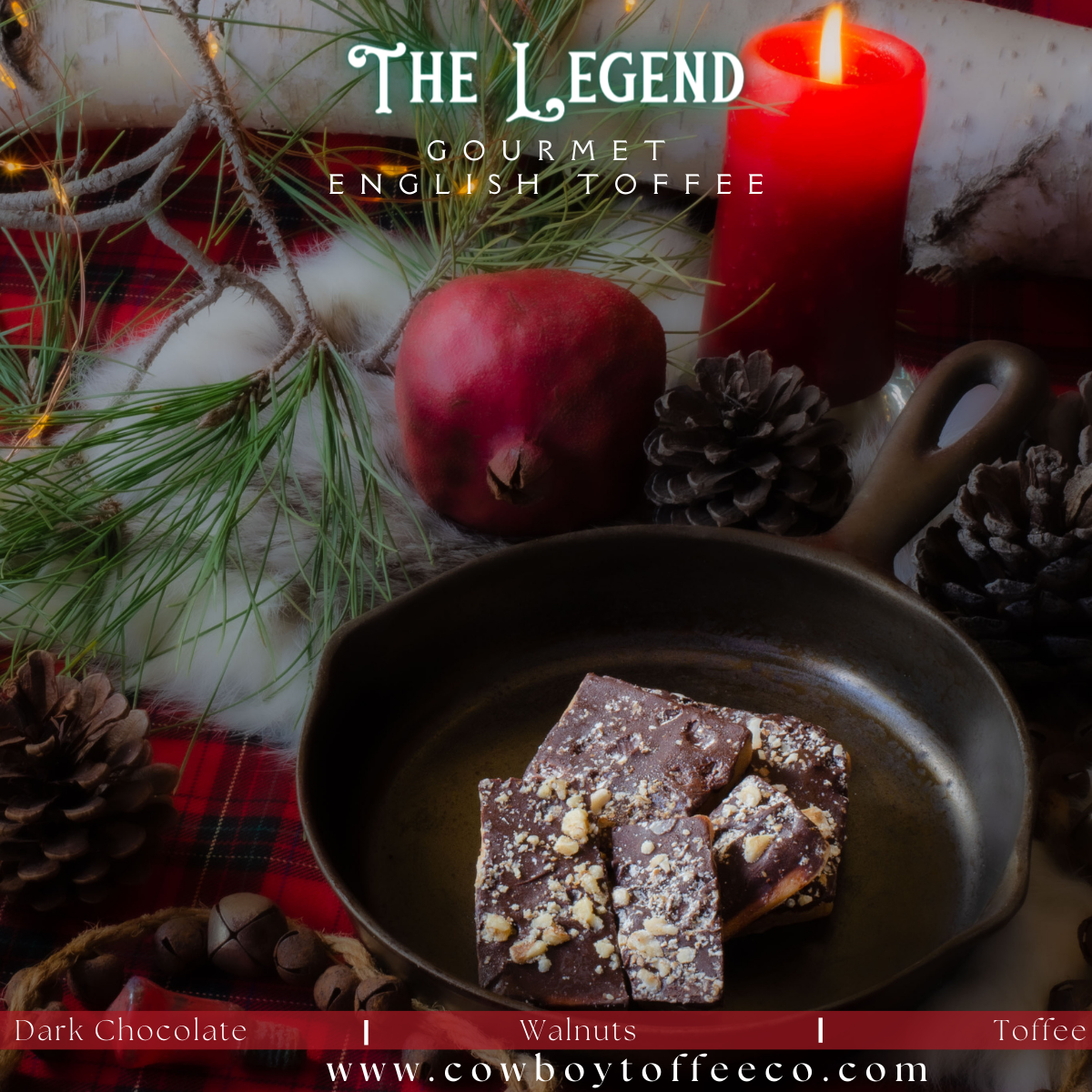 The Legend Toffee - Dark chocolate & Walnut English Toffee